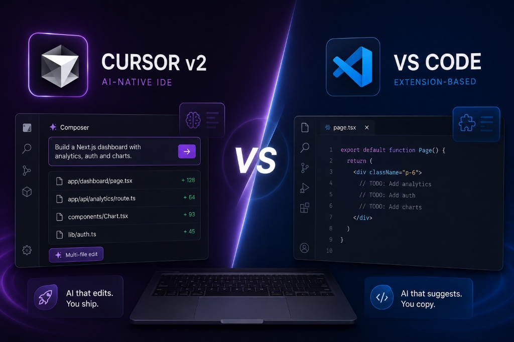 Cursor v2 vs. VS Code: Why AI-Native IDEs are the Future of Next.js Development (2026)