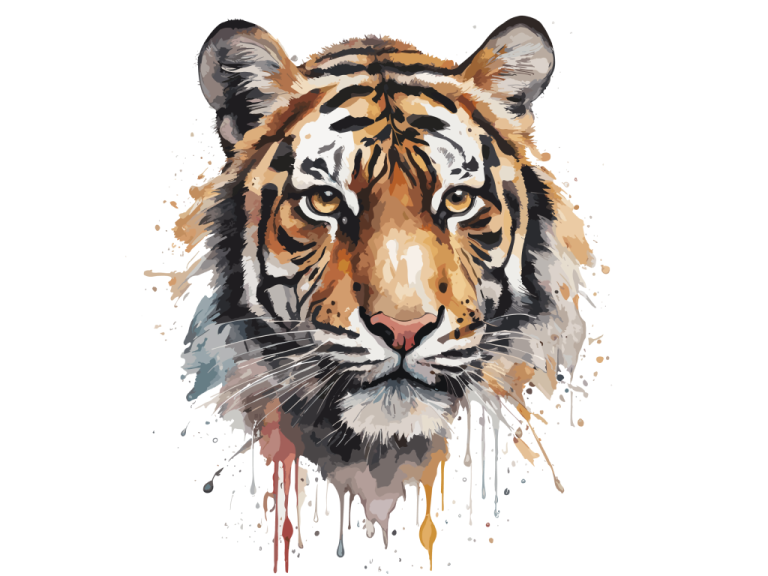 Watercolour vector art of tiger